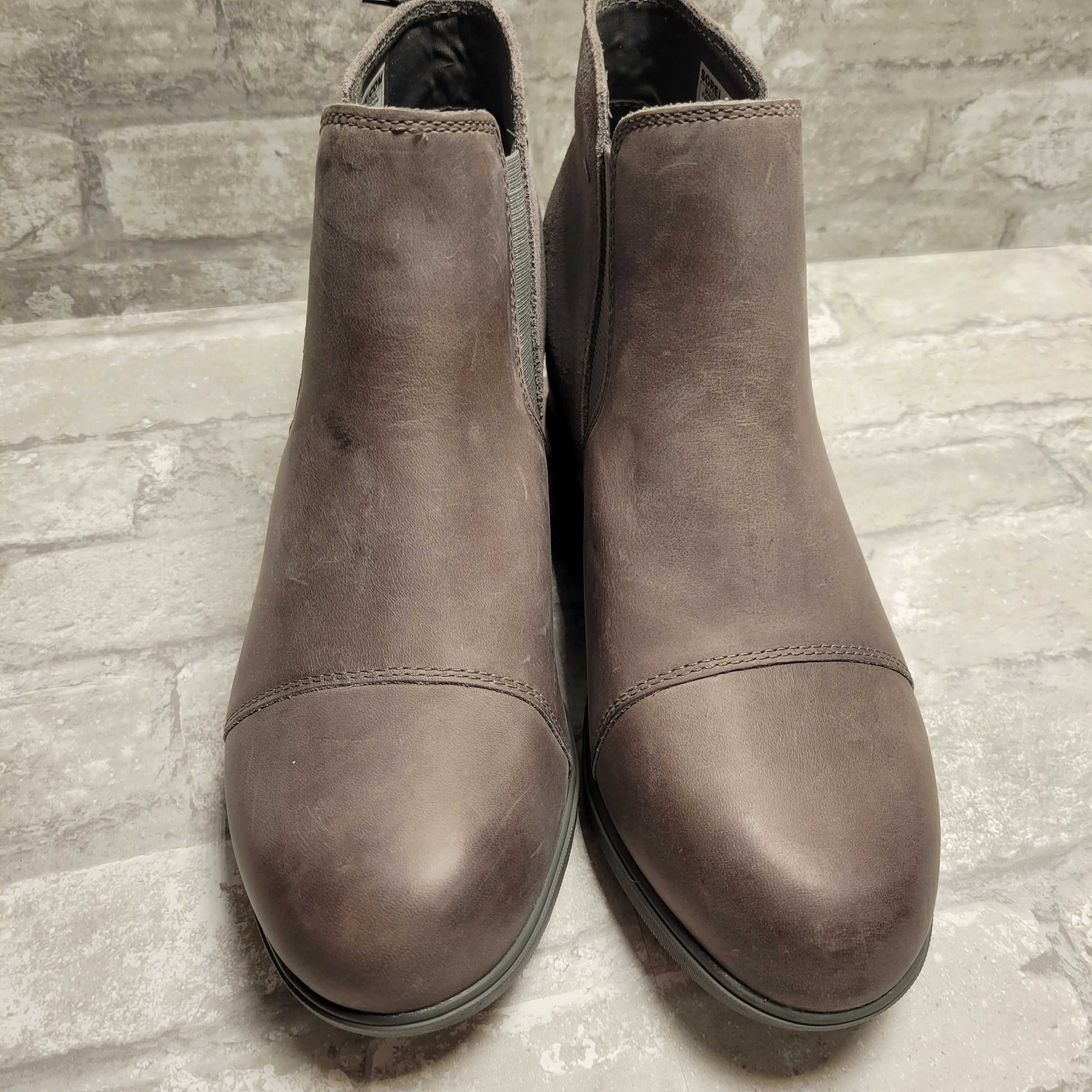 Sorel Women's Evie Gray Pull On Boots Quarry Gum II NL3816-053, Gray 8.5 (8008321499374)